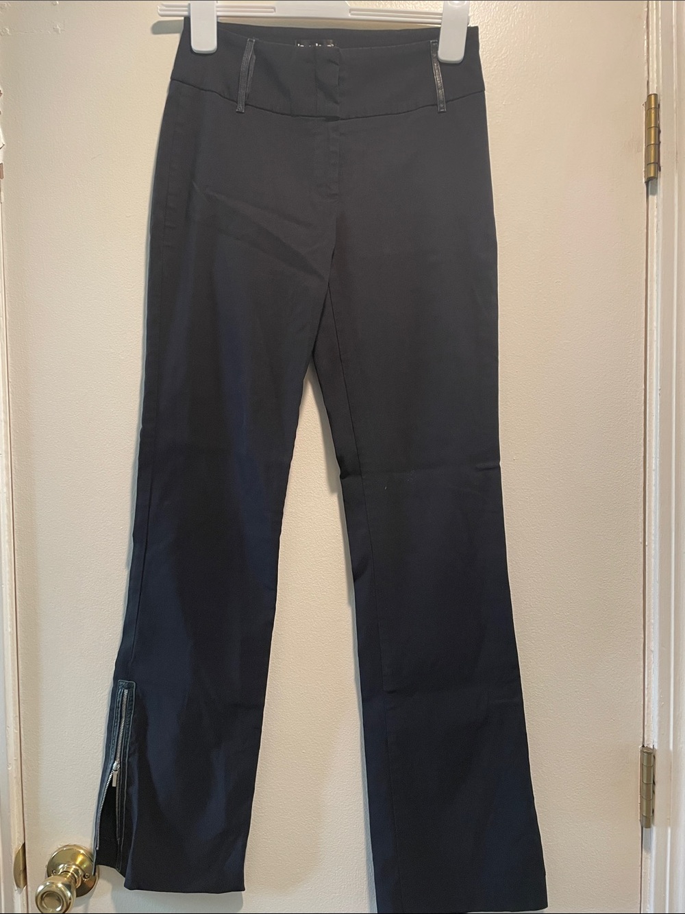 Vintage Y2K Bebe Low Rise Flare Trousers with Ankle Zippers - Size 6 Black